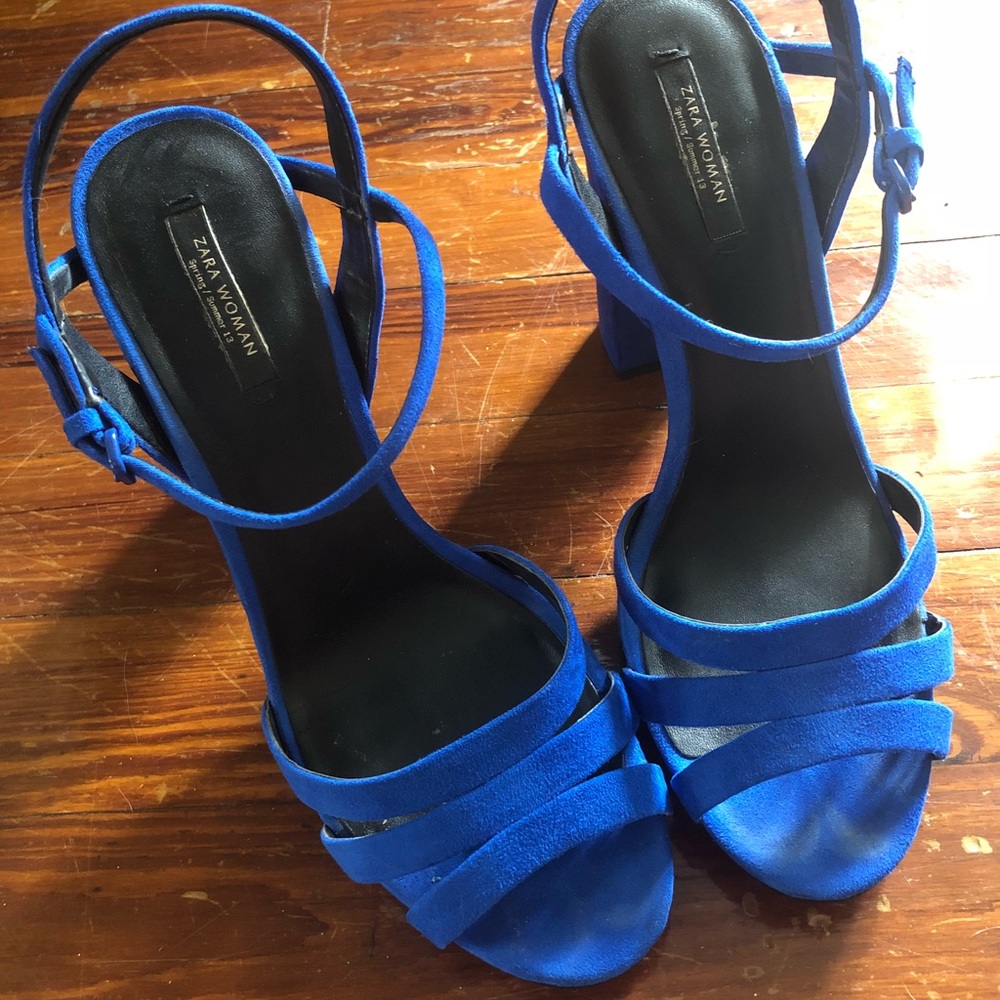 Zara Faux Suede Chucky Heels